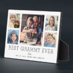 Best Grammy Ever 5-Photo Collage Keepsake Custom Plaque<br><div class="desc">Simple and clean design lets your family photos shine on this Best Grammy Ever plaque. A large photograph in the centre with two smaller photos on either side let you insert your own photos easily. Best Grammy Ever is written in a large modern font. Two lines below let you complete...</div>