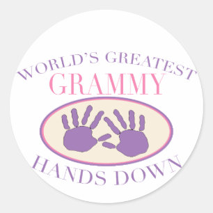 Best Grammy Hands Down T-shirt Classic Round Sticker