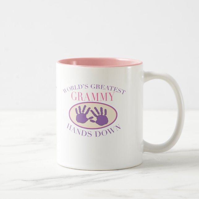 Best Grammy Hands Down T-shirt Two-Tone Coffee Mug (Right)