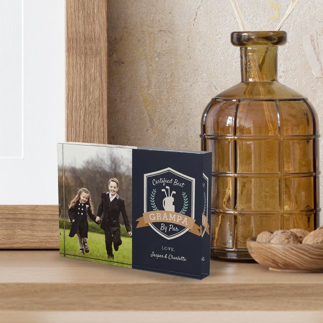 Best Grampa By Par | Golf Grandpa Photo Block (Creator Uploaded)