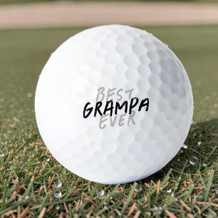 Best Grampa Ever Modern Black and Grey Grunge Golf Balls