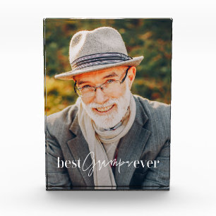 Best Grampa Ever Modern Simple Elegant Photo Block