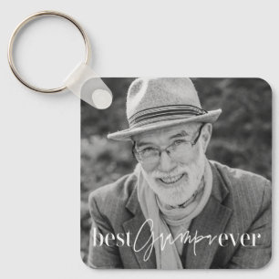 Best Grampa Ever Modern Simple Elegant Photo Key Ring