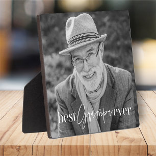 Best Grampa Ever Modern Simple Elegant Photo Plaque