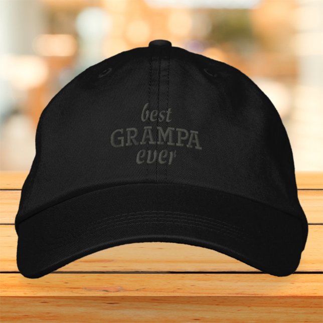 Best Grampa Ever Modern Simple Typography Embroidered Hat (Creator Uploaded)
