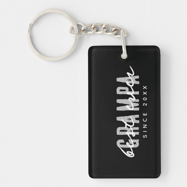 Best Grampa Ever Since 20XX Modern Simple Preppy Key Ring (Front)
