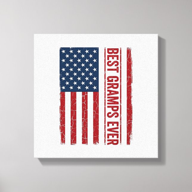 Best Gramps Ever Patriotic Flag Vector Design_1 Canvas Print (Front)