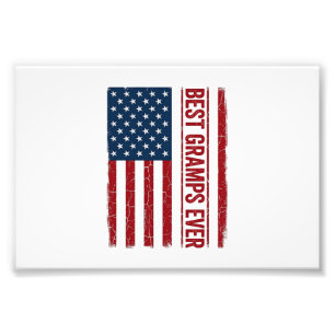 Best Gramps Ever Patriotic Flag Vector Design_1 Photo Print