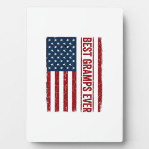Best Gramps Ever Patriotic Flag Vector Design_1 Plaque