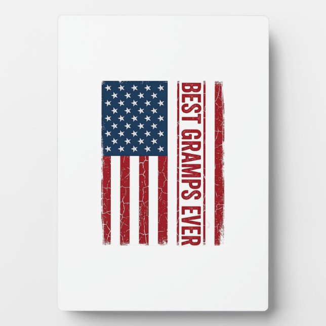 Best Gramps Ever Patriotic Flag Vector Design_1 Plaque (Front)