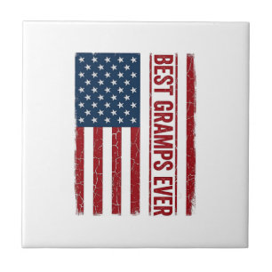 Best Gramps Ever Patriotic Flag Vector Design_1 Tile