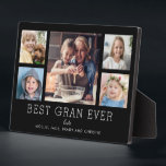 Best Gran Ever 5-Photo Collage Keepsake Custom Plaque<br><div class="desc">Simple and clean design lets your family photos shine on this Best Gran Ever plaque. A large photograph in the centre with two smaller photos on either side let you insert your own photos easily. Best Gran Ever is written below in a modern font. Two lines below let you complete...</div>