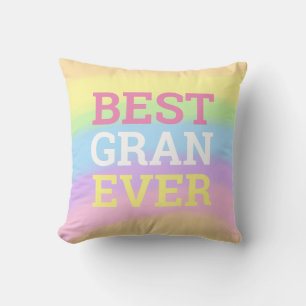 Best Gran Ever Rainbow Colours Name Cushion