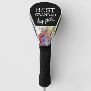 Best Grandad by par Modern Typography Custom Photo Golf Head Cover