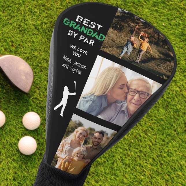 Best Grandad By Par Photo Cool Golfer Father's Day Golf Head Cover (Creator Uploaded)