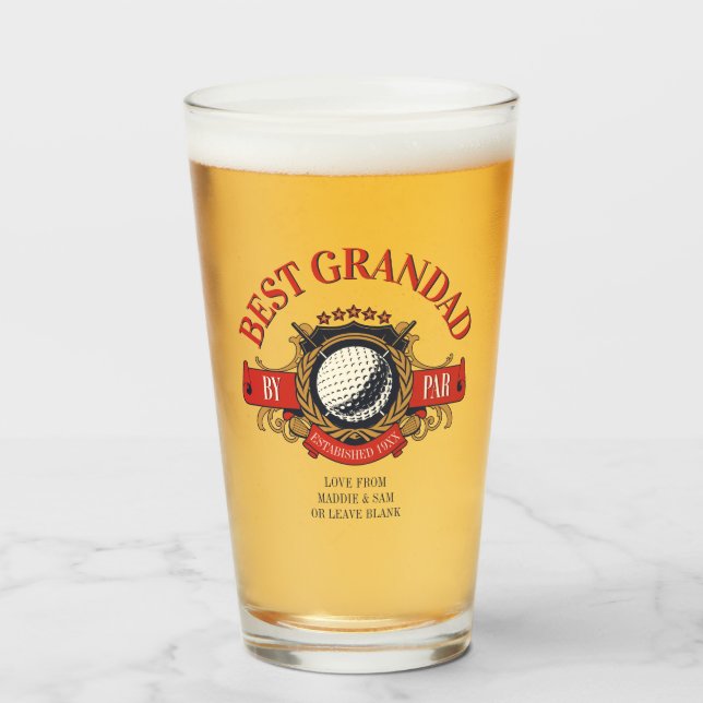 Best Grandad By Par Seal Elegant Custom Glass (Front Filled)