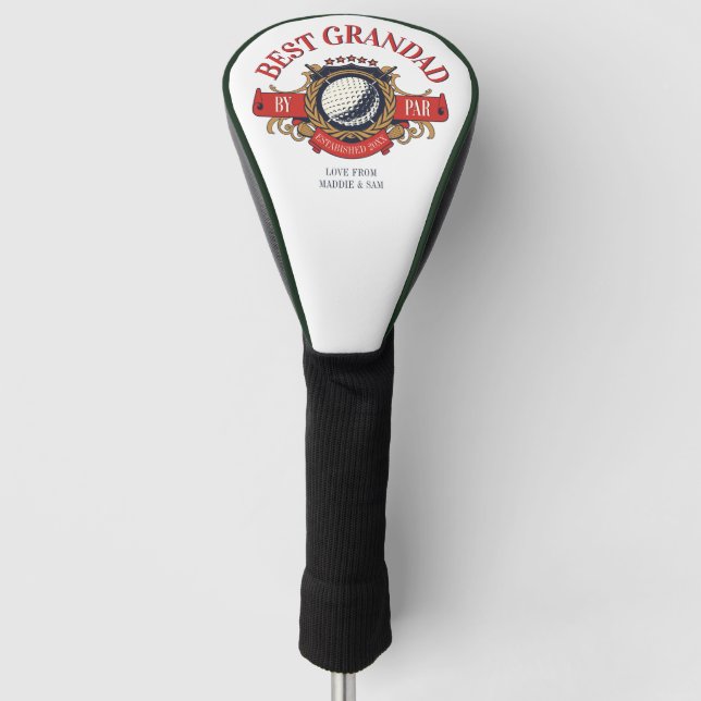 Best Grandad By Par Seal Elegant Custom Golf Head Cover (Front)