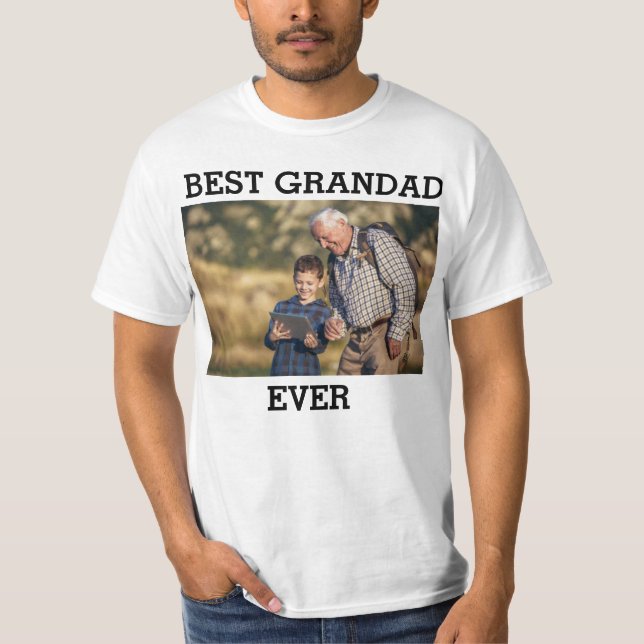 Best Grandad Ever Custom Photo Create Your Own T-Shirt (Front)