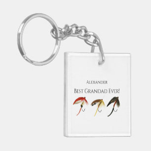 Best Grandad Ever! Fly Fish Fishermen Flyfishing Key Ring
