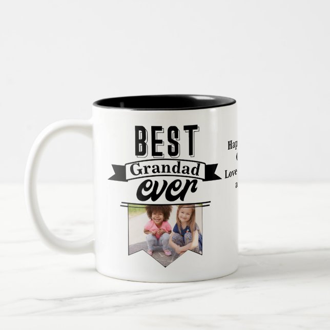 Best Grandad Ever Photo Template Two-Tone Coffee Mug (Left)