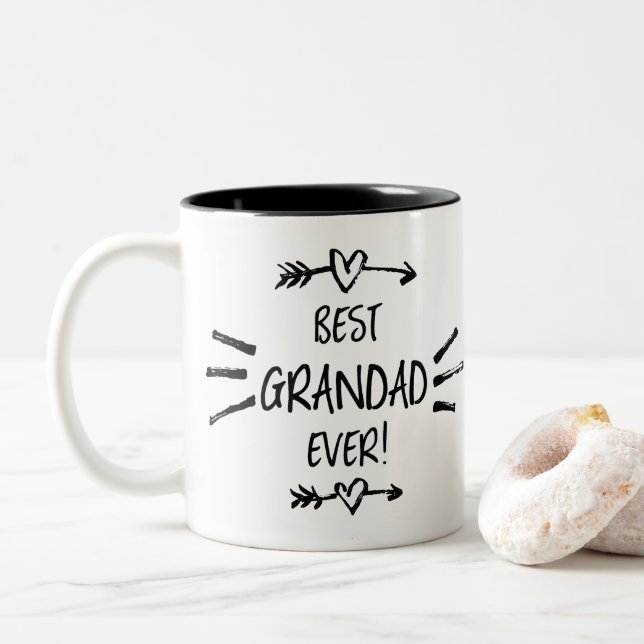 Best Grandad Ever Two-Tone Coffee Mug (With Donut)