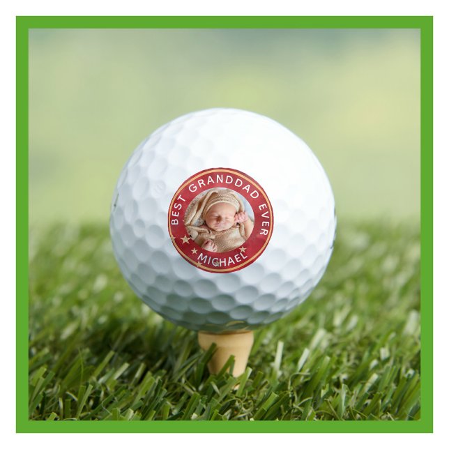 Best GrandDad Ever Photo Personalised Name  Golf Balls (Creator Uploaded)