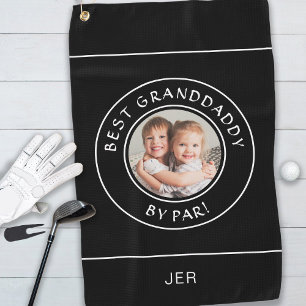 Best Granddaddy By Par Golfer Modern Photo Black Golf Towel
