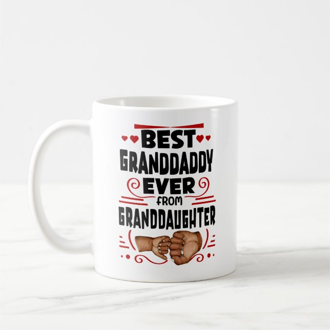 Best Granddaddy Ever Granddaughter, Modern Typo Coffee Mug (Left)