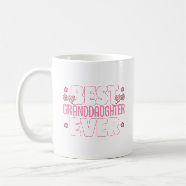 Best Granddaughter Ever - Cherry Blossoms Coffee Mug (Left)