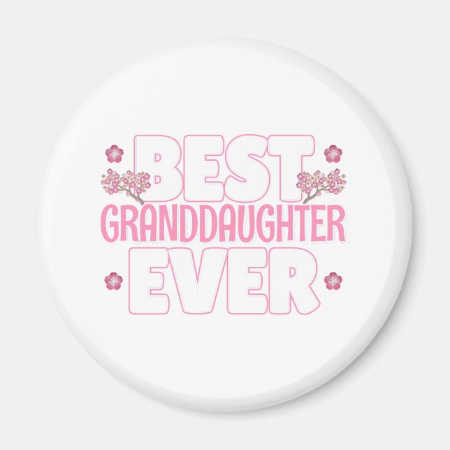 Best Granddaughter Ever - Cherry Blossoms Magnet (Front)