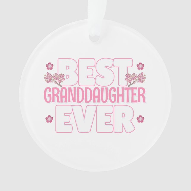 Best Granddaughter Ever - Cherry Blossoms Ornament (Front)