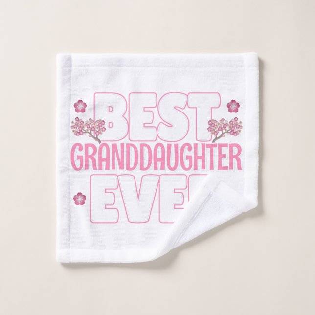 Best Granddaughter Ever - Cherry Blossoms Wash Cloth (Wash Cloth)