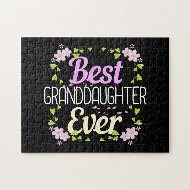 Best Granddaughter Ever - Floral Jigsaw Puzzle (Horizontal)
