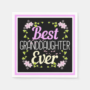 Best Granddaughter Ever - Floral Napkin