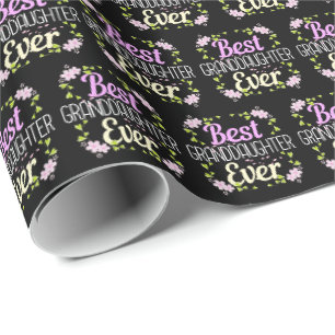 Best Granddaughter Ever - Floral Wrapping Paper
