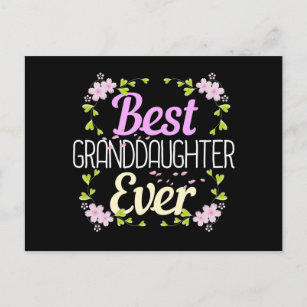 Best Granddaughter Ever - Pink Floral Postcard