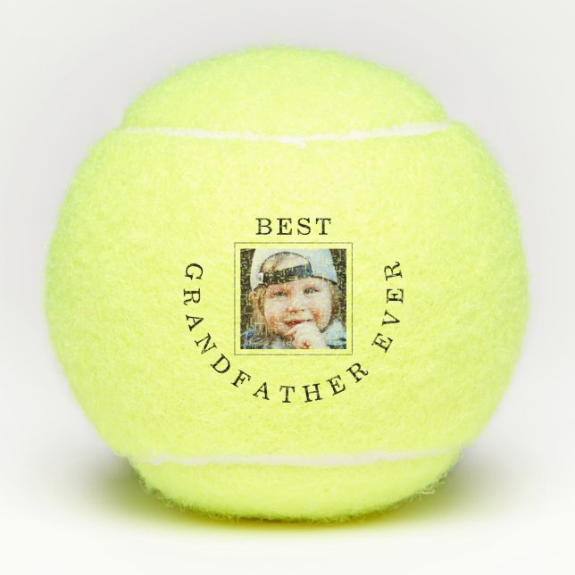 Best GrandfatheEver Frame Child Photo Tennis Balls (Front)