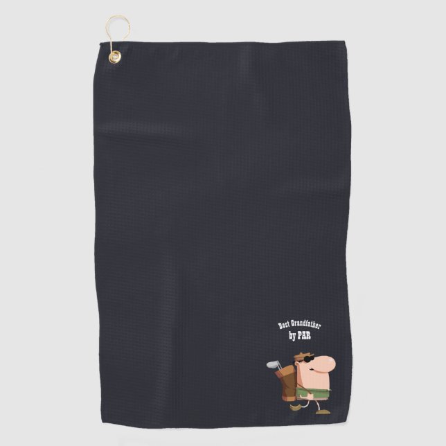 Best GRANDFATHER by PAR -Funny Golf Golfer Golfing Golf Towel (Front)