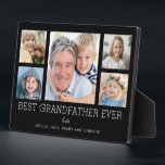 Best Grandfather Ever Grandchildren Photo Collage Plaque<br><div class="desc">Simple and clean design lets your family photos shine on this Best Grandfather Ever plaque. A large photograph in the centre with two smaller photos on either side let you insert your own photos easily. Best Grandfather Ever is written below in a modern font. Two lines follow to let you...</div>
