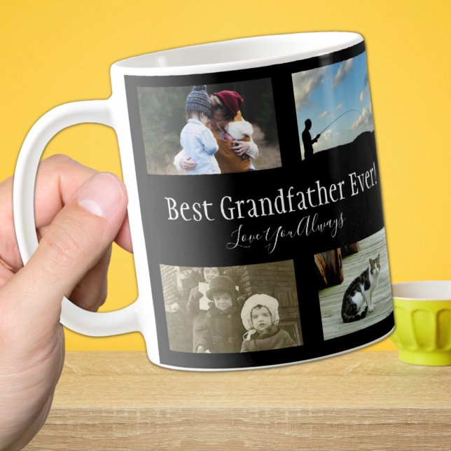 Best Grandfather Ever Photo Collage White  Coffee Mug (Creator Uploaded)