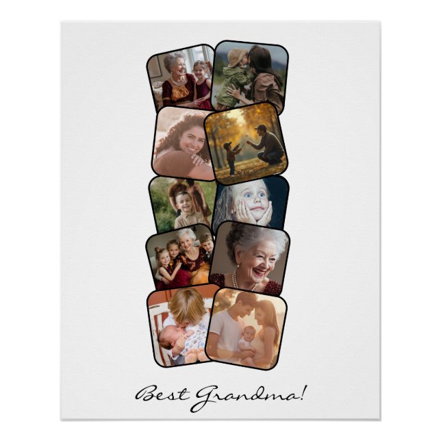 Best Grandma 10 Photo Collage Poster (Front)