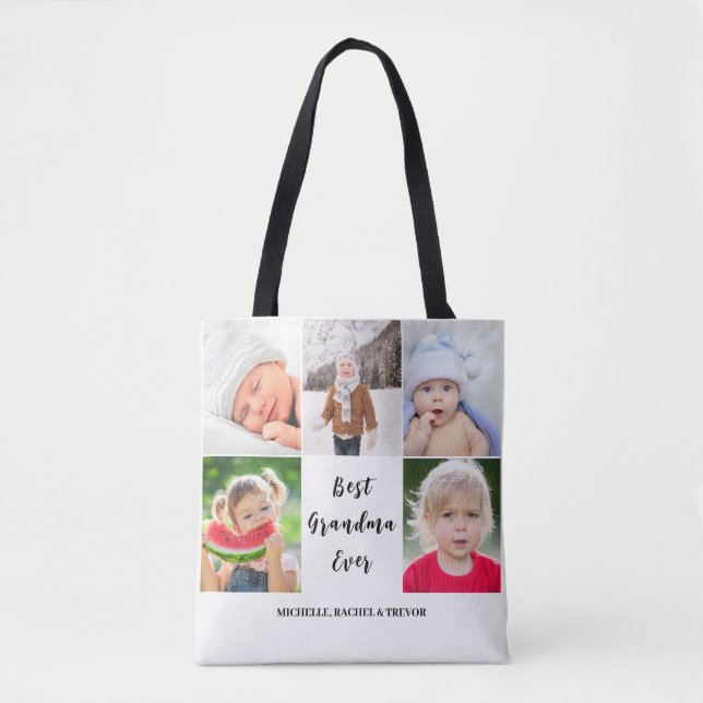 Best Grandma 5 Photo  Tote Bag (Front)