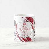 Best grandma 5 photos Chrsitas stripes snow red Coffee Mug (Center)