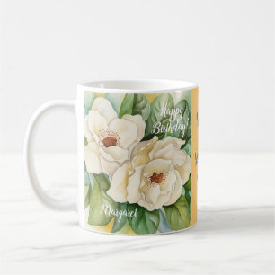 Best Grandma Birthday Magnolia Flower Painting Coffee Mug