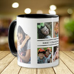 Best Grandma Black And White Grandkids 6 Photo Mug<br><div class="desc">Unique photo collage mug in Black And White personalized with 6 grandchildren pictures for grandma's birthday or any holiday . Makes a special keepsake mug for grandmother.</div>
