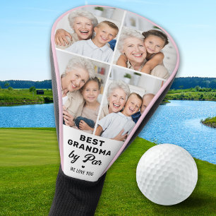 BEST GRANDMA BY PAR Custom 4 Photo Collage Golf Head Cover