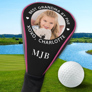 BEST GRANDMA BY PAR Custom Photo Cool Monogram  Golf Head Cover