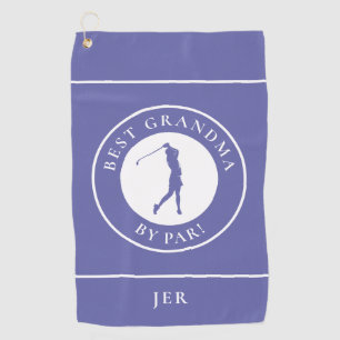 Best Grandma By Par Golfer Monogrammed Periwinkle Golf Towel