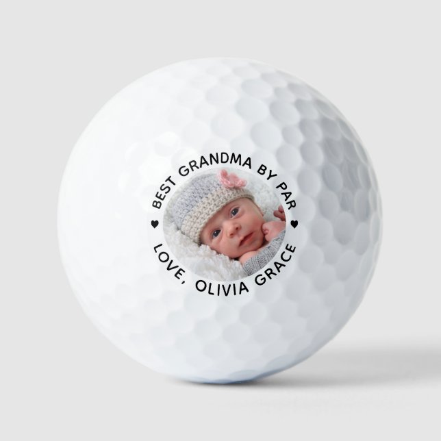Best GRANDMA By Par Personalised Photo Golf Balls (Front)