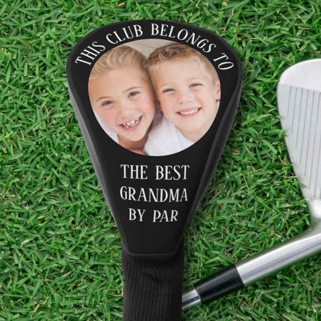 Best Grandma By Par Photo Black Golf Head Cover (Creator Uploaded)